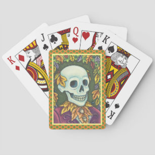 SKELET, GOTHISCHE HEER SKULL, DODE BLAAD MAATSCHAP POKERKAARTEN