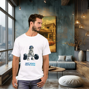Skelet Gym Workout Grappige Fitness Ontwerp T-shirt