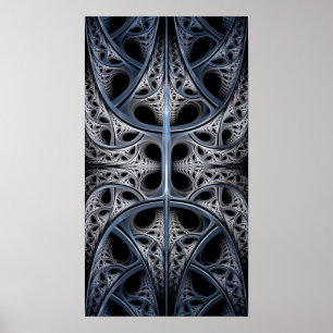 Skelet Hall fractal art. Poster