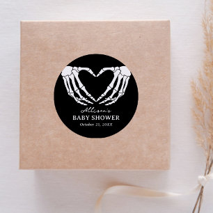 Skelet Halloween Baby shower Ronde Sticker