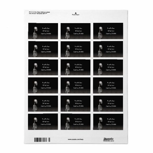 Skelet - Halloween Labels (Full Sheet)