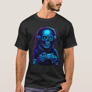 Skelet Halloween Schedel Gamer Griezelfiguur Pompo T-shirt