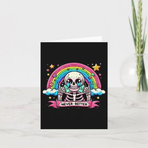 Skelet Halloween Shirten Nooit Beter Schedel Regen Kaart