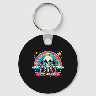 Skelet Halloween Shirten Nooit Beter Schedel Regen Sleutelhanger