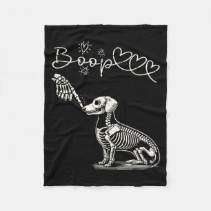 Skelet Hand Aanraakt Neus Boop Dachshund Hond Grap Fleece Deken