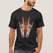 Skelet Hand Duivel Horns Rock Hand Gesture T-shirt (Voorkant)