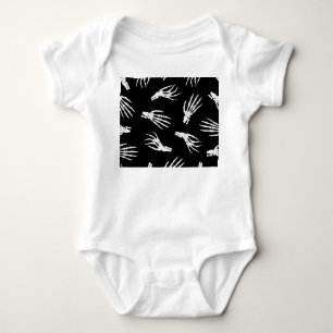 Skelet hand: Halloween botten patroon. Romper