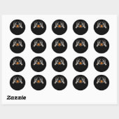Skelet Hand Hart en Pompoen Grappige Schedel Halve Ronde Sticker (Vel)