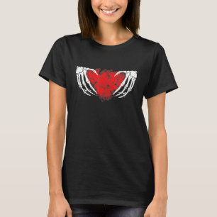 Skelet Hand Hart Liefde Teken Botten Kostuum Hallo T-shirt