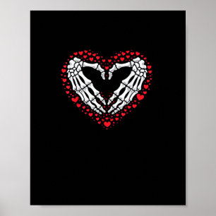Skelet Hand Hart Valentijnsdag Funny Couple Cu Poster