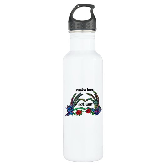 Skelet Hand Heart Design Waterfles (Voorkant)