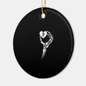 Skelet Hand Holding Heart Keramisch Ornament (Links)