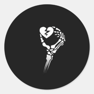 Skelet Hand Holding Heart Ronde Sticker