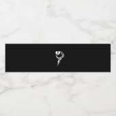 Skelet Hand Holding Heart Waterfles Etiket (Enkel label)