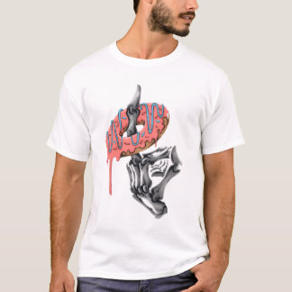 Skelet Hand Houdt Donut Vaste – Grappige Gotische T-shirt