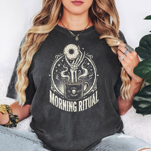 Skelet Hand Koffie Donut Ochtendritueel T-shirt
