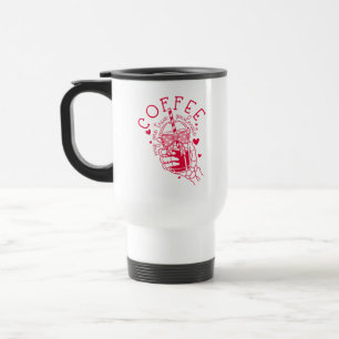 Skelet Hand Koffie Rode Harten Gotisch Reisbeker