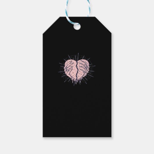 Skelet Hand met Hart Classic Cadeaulabel (Voorkant)