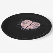 Skelet Hand met Hart Classic Papieren Bordje (Gekanteld)