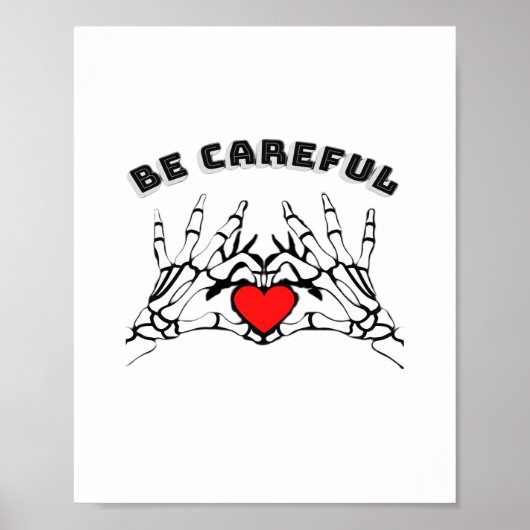 Skelet Hand met Hart Classic Poster (Voorkant)