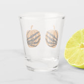 Skelet Hand op Pompoen Booty Funny Halloween Shot Glas (Achterkant)