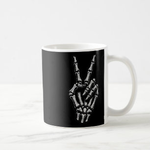 Skelet Hand Peace Sign Bone 1 Koffiemok
