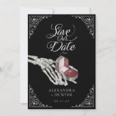 Skelet Hand Ring Gotische Bruiloft Save the Date Kaart (Voorkant)