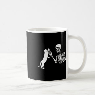 Skelet Hand Spelen Kat Grappig Halloween Kostuum Koffiemok