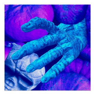 Skelet hand vingers bereiken voor Halloween schede Perfect Poster