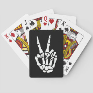 Skelet Hand Vredesteken Cool Halloween Pokerkaarten
