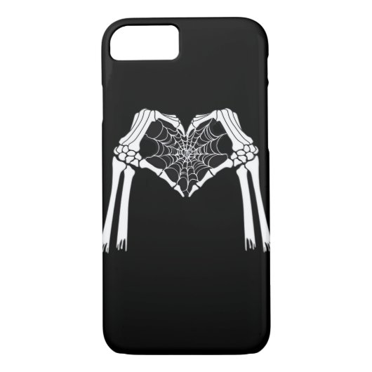 Skelet Handen Cobweb Hart (Wit) Classic Case-Mate iPhone Case (Achterkant)