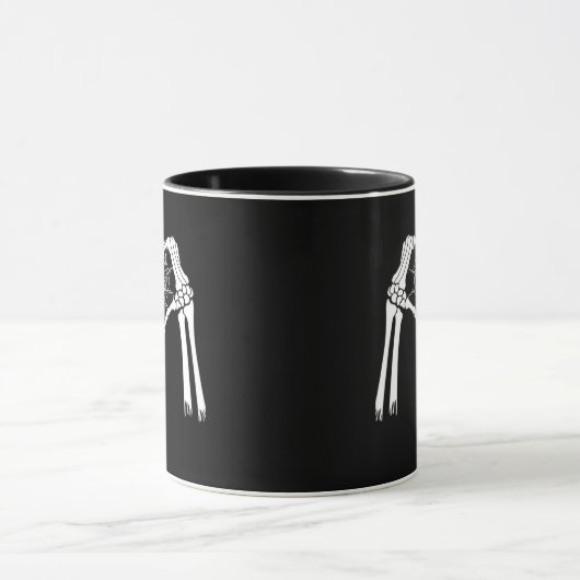 Skelet Handen Cobweb Hart (Wit) Classic Mok (Midden)