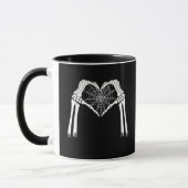 Skelet Handen Cobweb Hart (Wit) Classic Mok (Links)