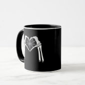 Skelet Handen Cobweb Hart (Wit) Classic Mok (Voorkant links)