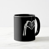 Skelet Handen Cobweb Hart (Wit) Classic Mok (Voorkant rechts)