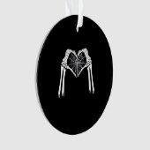 Skelet Handen Cobweb Hart (Wit) Classic Ornament (voorkant)