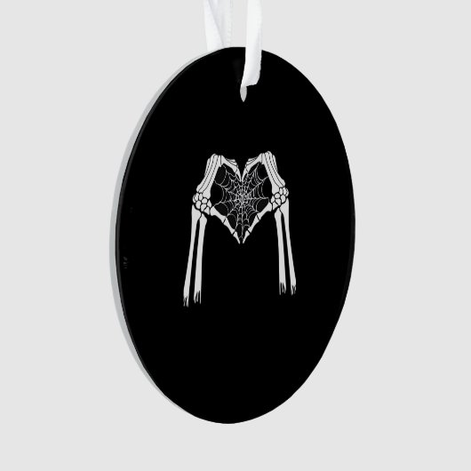 Skelet Handen Cobweb Hart (Wit) Classic Ornament (voorkant)