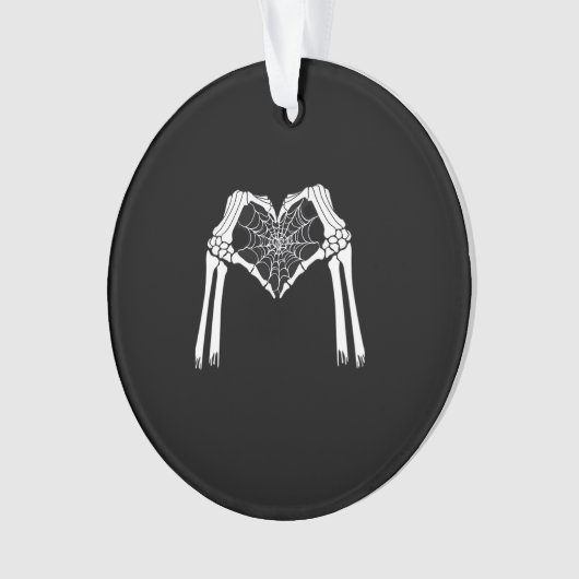 Skelet Handen Cobweb Hart (Wit) Classic Ornament (voorkant)