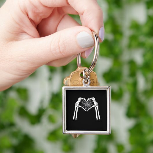 Skelet Handen Cobweb Hart (Wit) Classic Sleutelhanger (Hand)