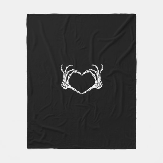 Skelet Handen Hart Grafisch Fleece Deken (Voorkant)