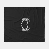 Skelet Handen Hart Grafisch Fleece Deken (Voorkant (Horizontaal))