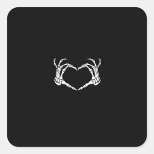 Skelet Handen Hart Grafisch Vierkante Sticker