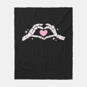 Skelet Handen Hart Grappig Fleece Deken (Voorkant)
