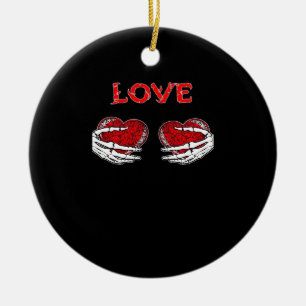Skelet Handen Hart Grappig Ontwerp Keramisch Ornament