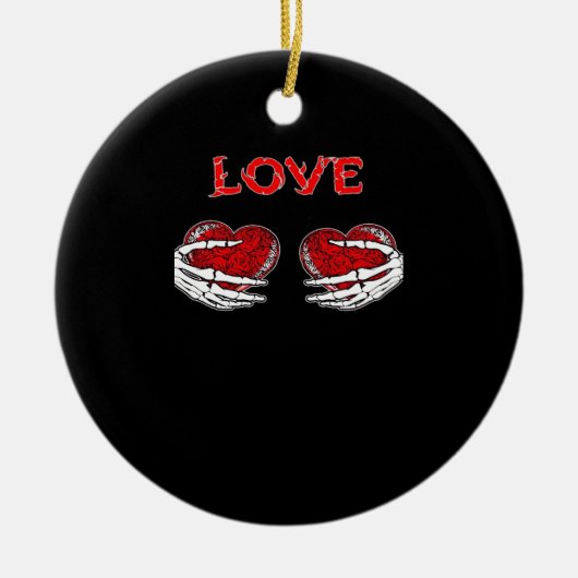 Skelet Handen Hart Grappig Ontwerp Keramisch Ornament (Voorkant)