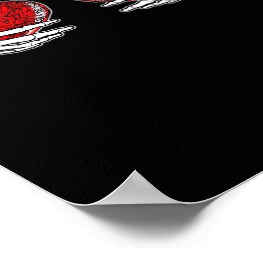 Skelet Handen Hart Grappig Ontwerp Poster (Hoek)