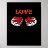 Skelet Handen Hart Grappig Ontwerp Poster (Voorkant)