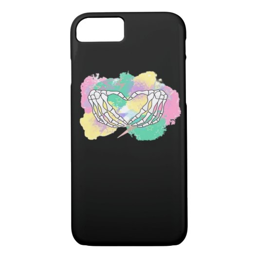 Skelet Handen Hart Met Abstract Gekleurde Backgr Case-Mate iPhone Case (Achterkant)