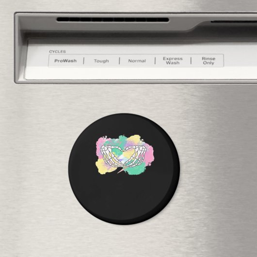 Skelet Handen Hart Met Abstract Gekleurde Backgr Magneet (Insitu (Vaatwasser))