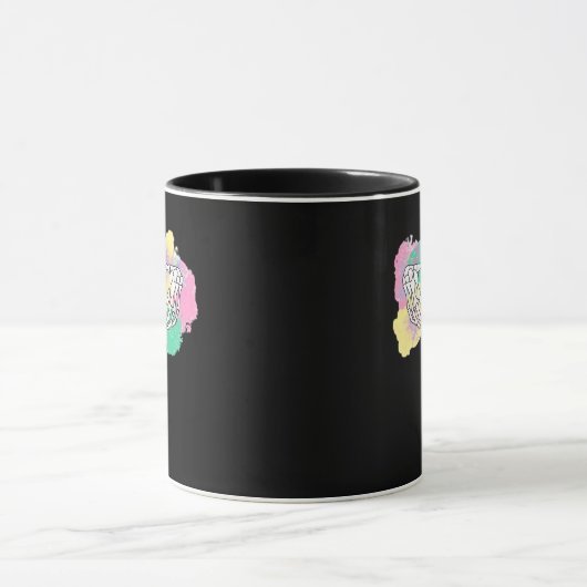 Skelet Handen Hart Met Abstract Gekleurde Backgr Mok (Midden)